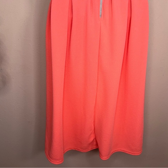 NEW Small LuLaRoe Amelia Dress Neon Coral Mint Green Short Sleeve Stretch Aline - Picture 7 of 16